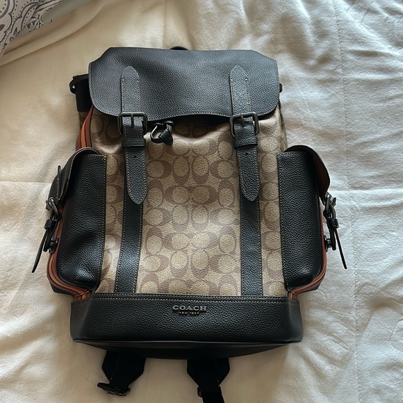 Coach Hudson Backpack in Signature Canvas with Varsity Stripe - Picture 1 of 8